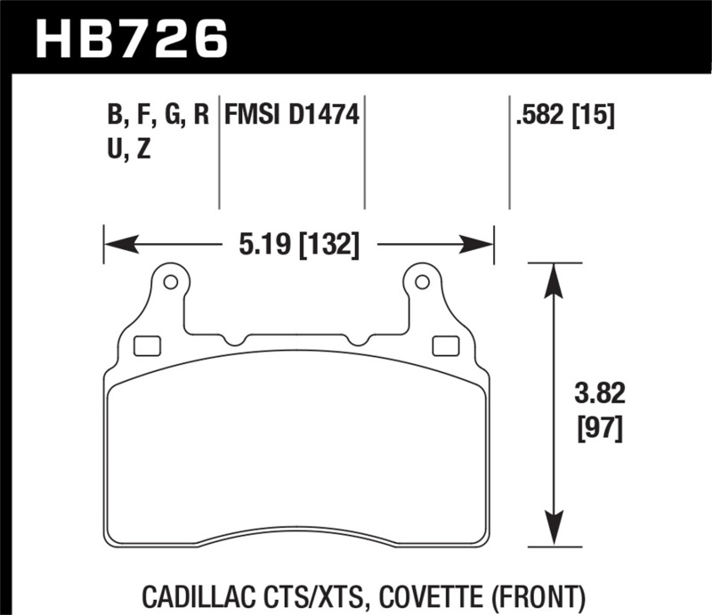 Chevrolet Camaro SS Brake Pads - Front - Hawk Performance - HPS Performance Street - `10-`15